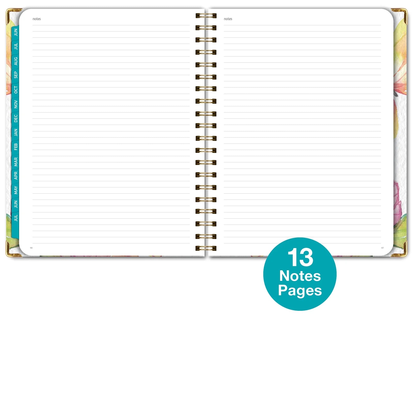 Hardcover Academic Year 2024-2025 Planner (June 2024 through July 2025) 8.5"X11", Large, Daily Weekly Monthly Planner Yearly Agenda. Bookmark, Pocket Folder and Sticky Note Set, Watercolor Butterflies